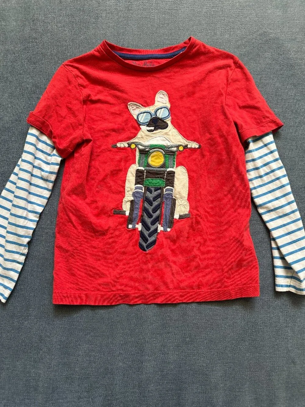 Mini Boden Bulldog on Motorcycle Shirt - Picture 1 of 2